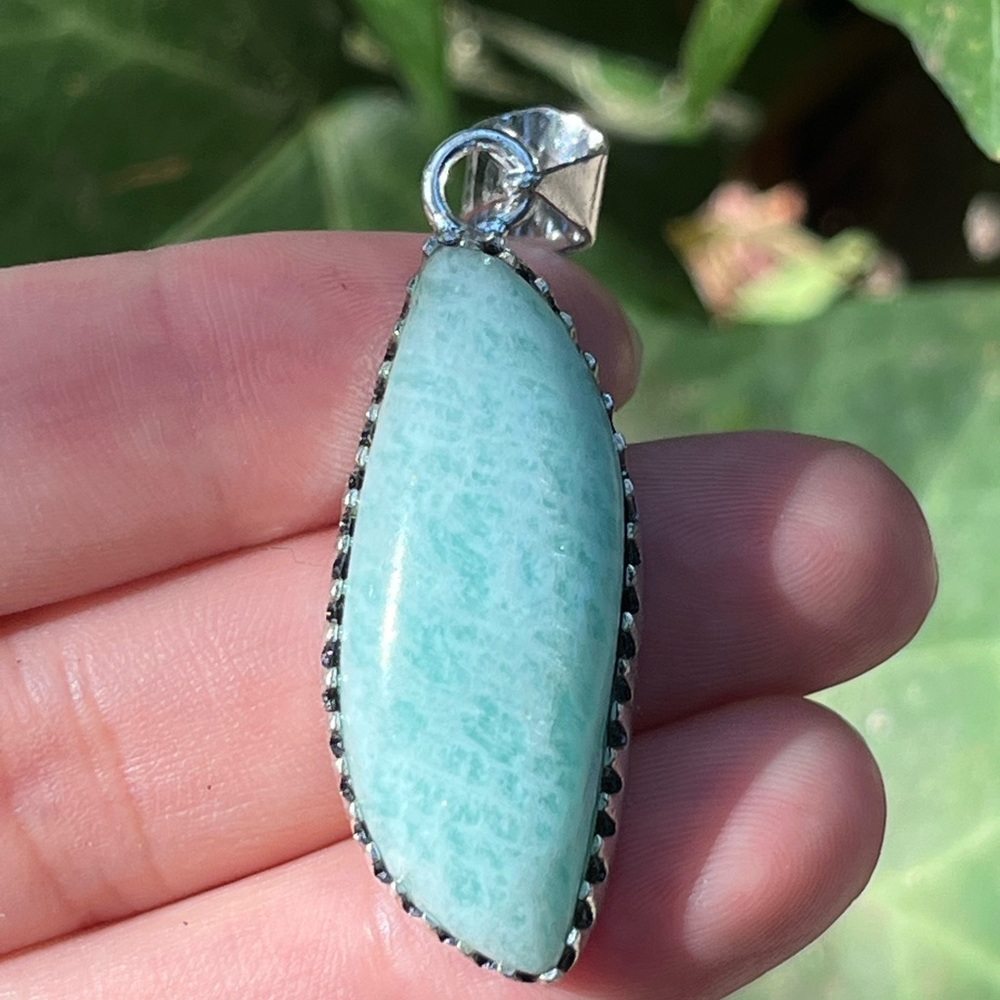 925 silver plated Amazonite pendant